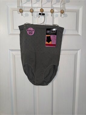 F.I.X. Shapewear by Wunderwear Women's 3X Gray Seamless Hi Waist Shaping Brief